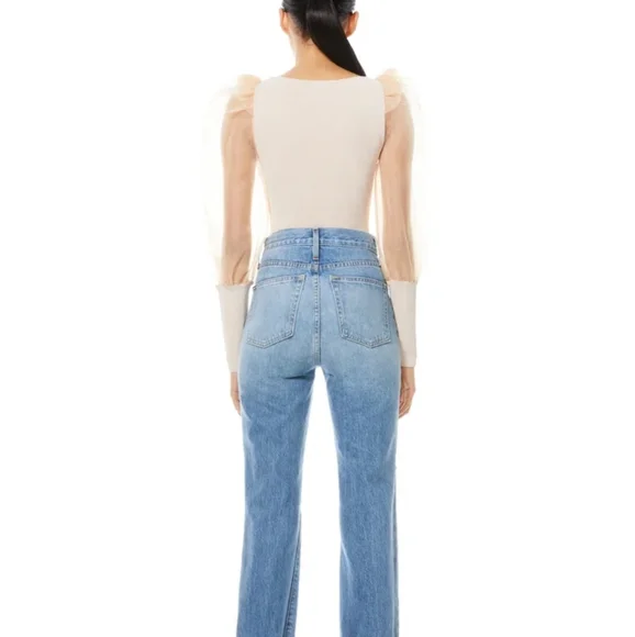 Alice + Olivia ABELLA PUFF SLEEVE CROP TOP - Picture 3 of 7